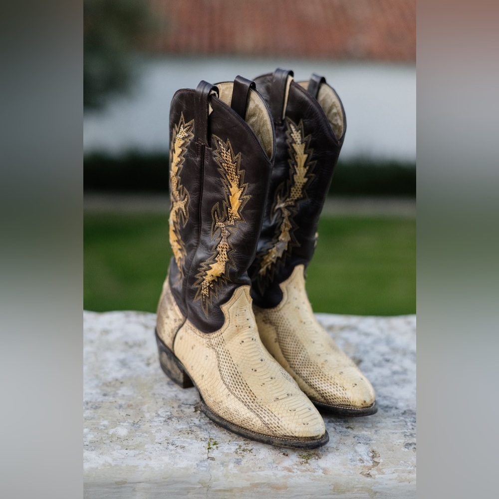 Genuine Snakeskin Leather Cowboy Boots Men’s 10D 🐍 Mercedes of Mexico